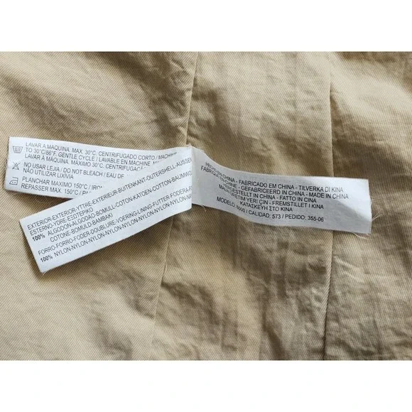 Massimo Dutti Womens Velour Jacket S Cream Military Long Sleeve Collared Lined - Picture 9 of 16